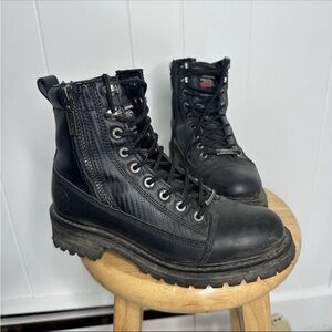 Milwaukee Motorcycle Boots Womens 9C Biker Accelerator Side Zip Freedom Flex